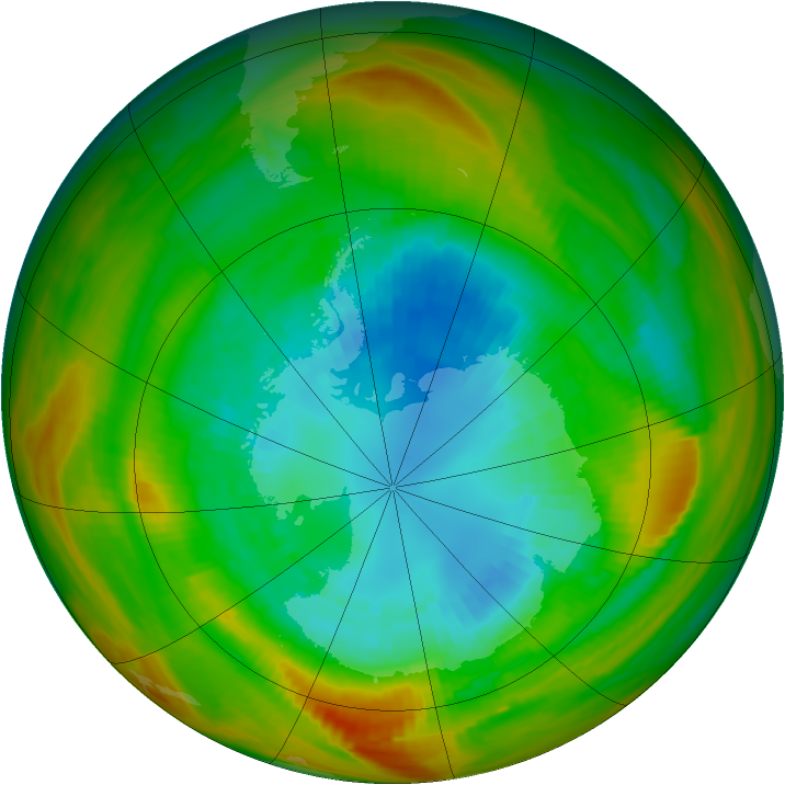 Antarctic ozone map for 03 September 1979